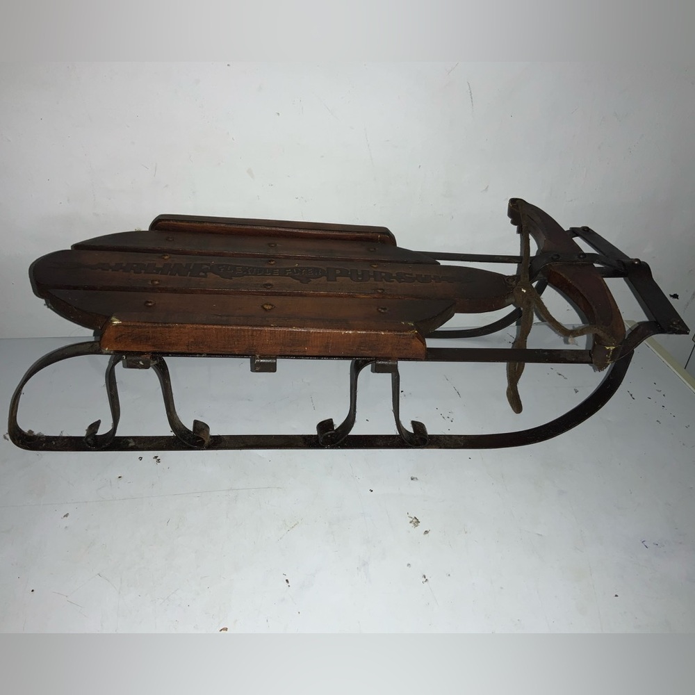 Vtg 1935 flexible Flyer airline pursuit wooden sled salesman display sample.